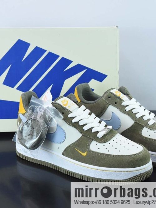 Nike Air Force 1 07 LV8 🥰 Dio \"Air Force One Classic Low Top Versatile Casual Sports Board Shoes\" olive green beige blue yellow mini hook \"Item No. HX123-003