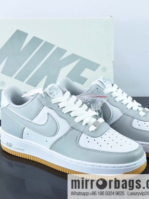 Nike By You Air Force 1 \'07 Low Retro SP Air Force One Low Top Classic Versatile Casual Sports Shoes \"leather (fabric) soot white raw rubber sole\" AW2296-001
