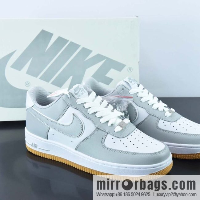 Nike By You Air Force 1 \'07 Low Retro SP Air Force One Low Top Classic Versatile Casual Sports Shoes \"leather (fabric) soot white raw rubber sole\" AW2296-001