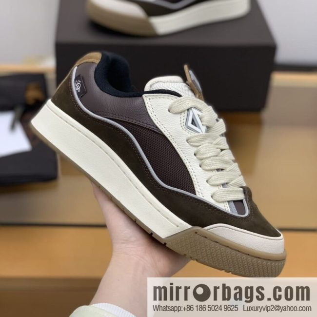 Dior grained calf leather with breathable mesh men\'s casual retro sneakers