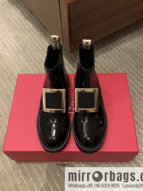 Roger vivier patented leather boots for women