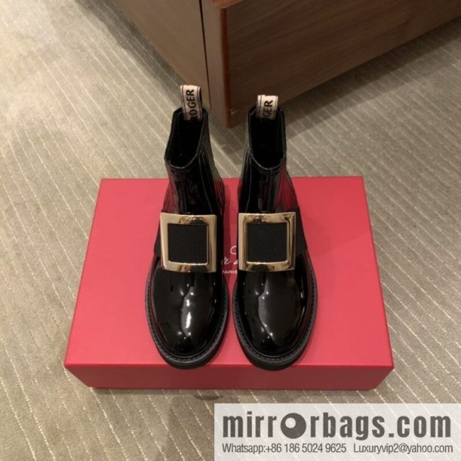 Roger vivier patented leather boots for women