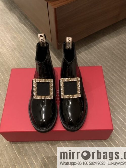 Roger vivier patented leather boots for women