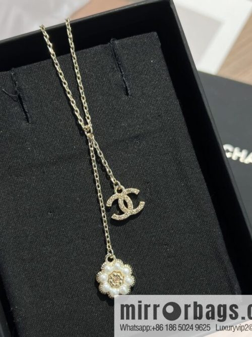 New ☑️ CHANEL Chanel Double C Camellia Pearl Necklace