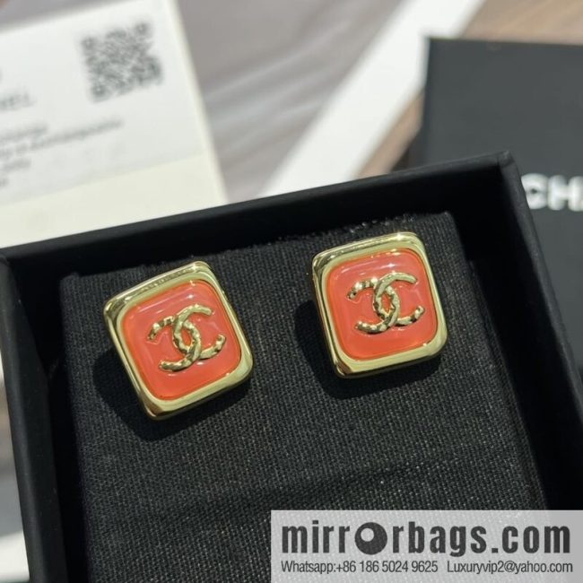 New ☑️ CHANEL Chanel c1 double c square stud earrings - Image 2