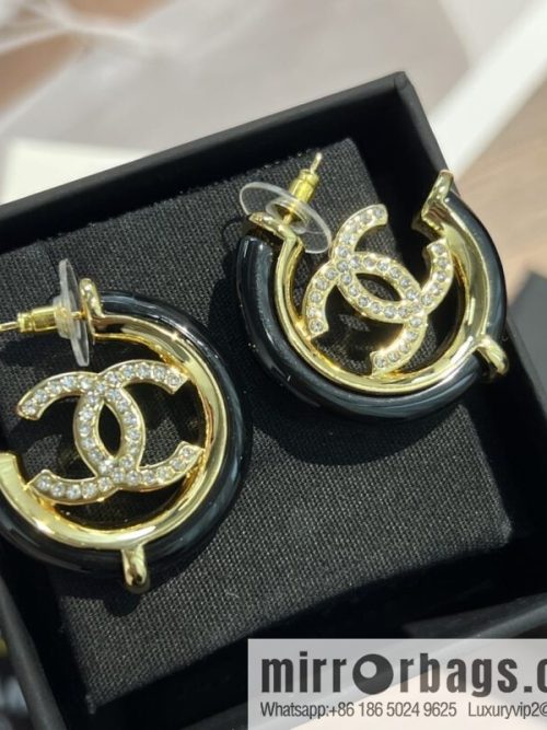 New ☑️ CHANEL Chanel c1 double c full diamond stud earrings