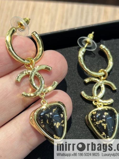 New ☑️ CHANEL Chanel c3 double c gold stud earrings