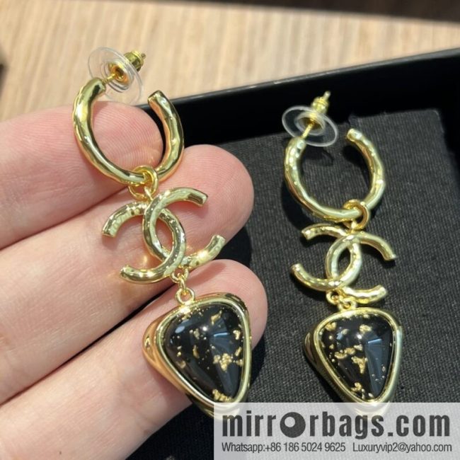 New ☑️ CHANEL Chanel c3 double c gold stud earrings
