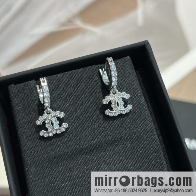 New ☑️ CHANEL Chanel c2 double c full diamond stud earrings