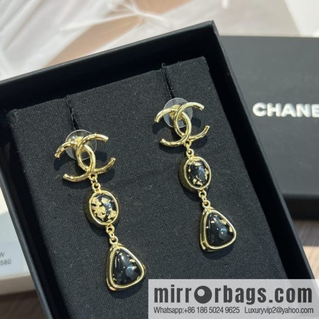 New ☑️ CHANEL Chanel c3 double c gemstone stud earrings
