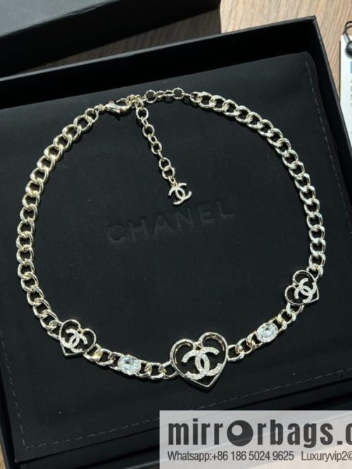 New ☑️ CHANEL Chanel double c gold peach heart love necklace