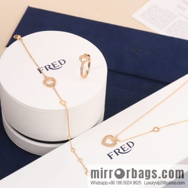 Fred limited rose gold heart bracelet necklace
