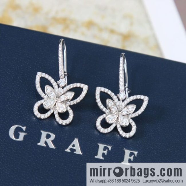 GRAFF butterfly phantom diamond long stud earrings
