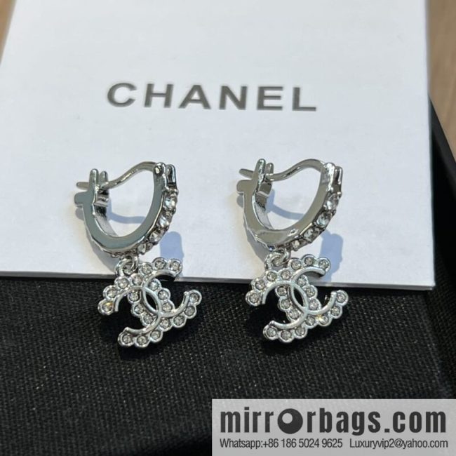 New ☑️ CHANEL Chanel c2 double c full diamond stud earrings