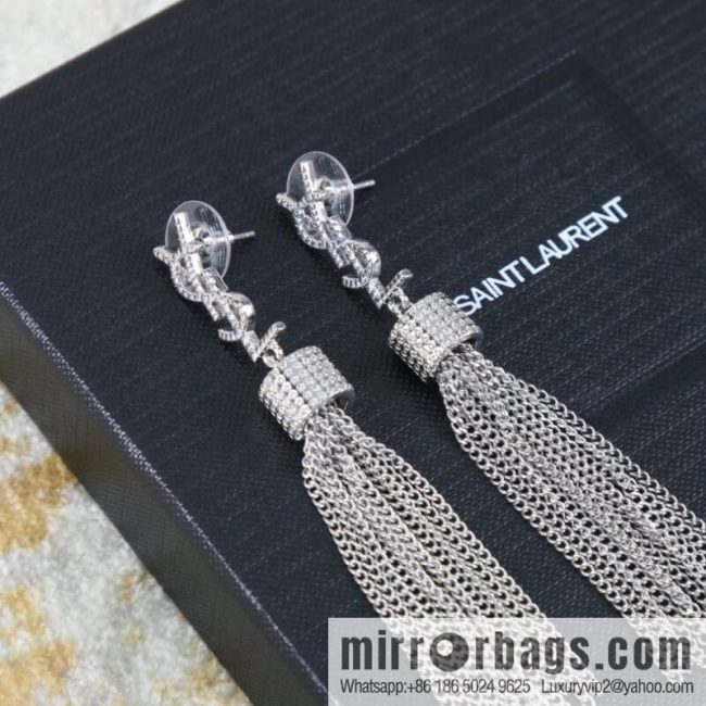 Saint Laurent YSL fringed earrings - Image 3