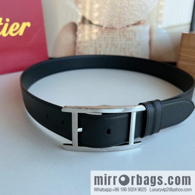 Cartier, textured grey cowhide double-sided men\'s belt - Image 2
