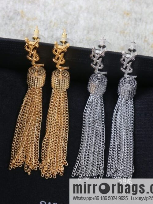 Saint Laurent YSL fringed earrings