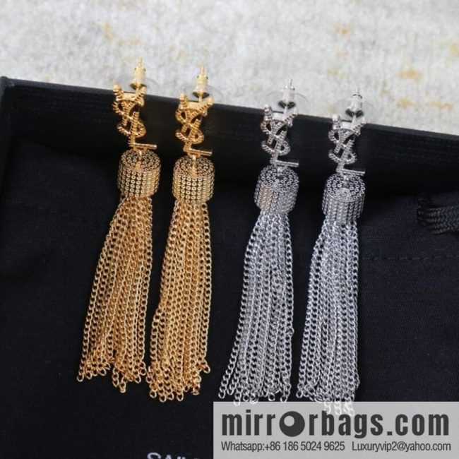 Saint Laurent YSL fringed earrings