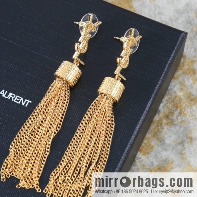 Saint Laurent YSL fringed earrings - Image 3
