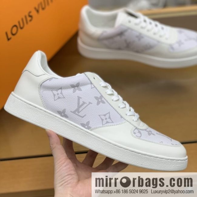 LV/Louis Vuitton men\'s casual shoes with leather patchwork
