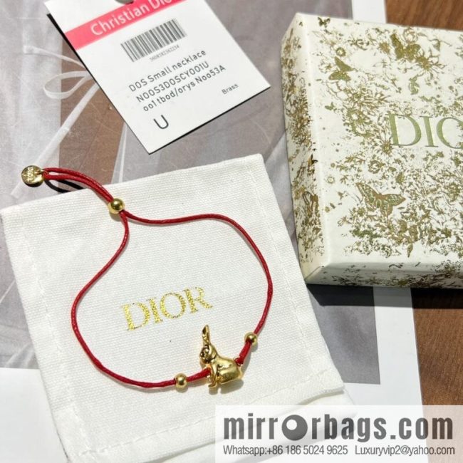 DIOR Dior rabbit 🐰 red rope bracelet hand rope