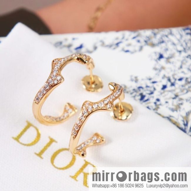 New ☑️ DIOR Dior full diamond vine stud earrings - Image 3