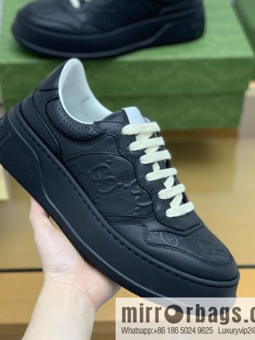 Gucci Gucci leather GG printed embossing His & Hers sneakers