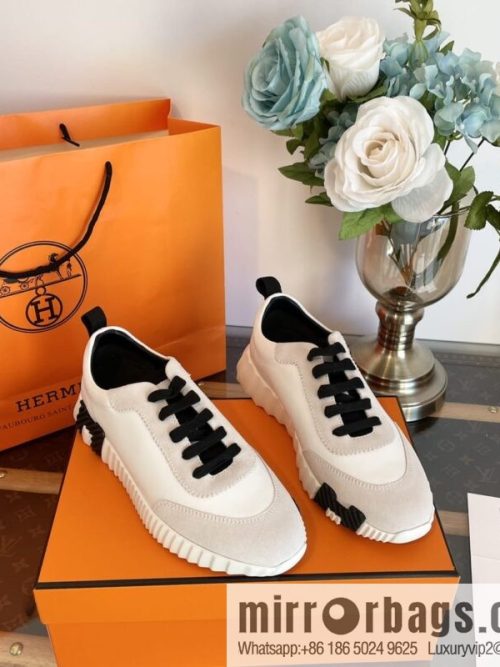 Hermes Hermès black and white color scheme panda sneakers