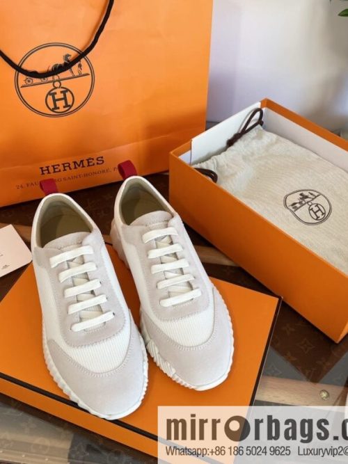 Hermes Hermès imported sheepskin ➕ cashmere casual sneakers