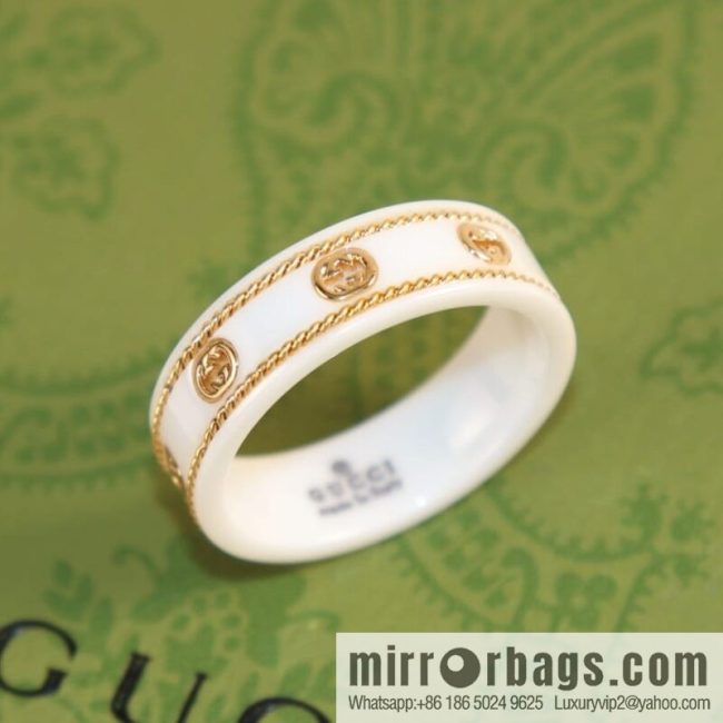New Gucci gucci double G black and white ceramic ring - Image 2