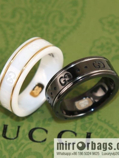 New Gucci gucci double G black and white ceramic ring