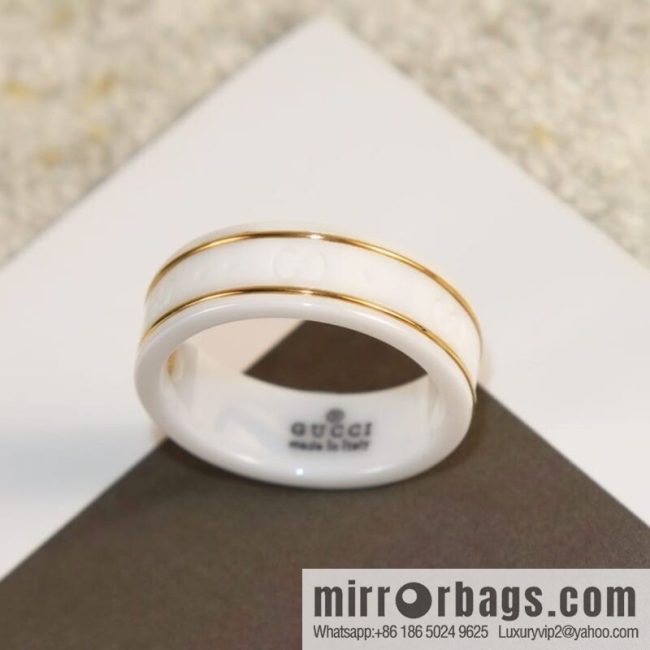 New Gucci gucci double G black and white ceramic ring - Image 2