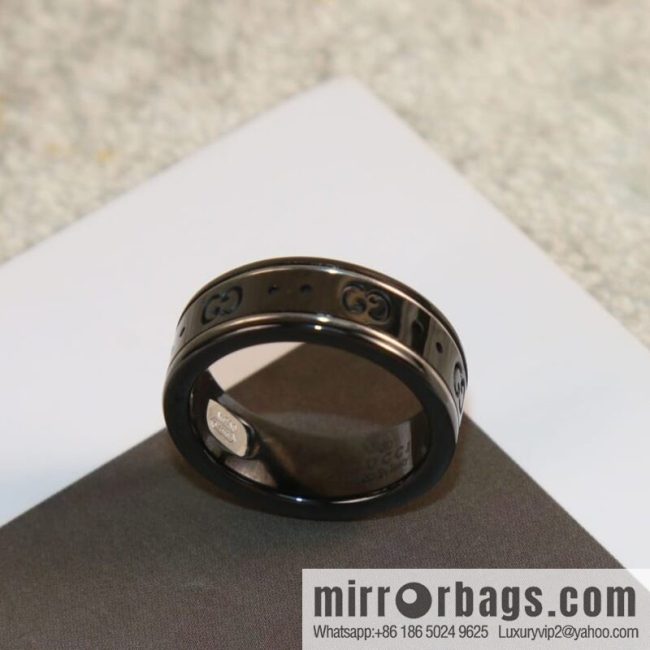 New Gucci gucci double G black and white ceramic ring - Image 3