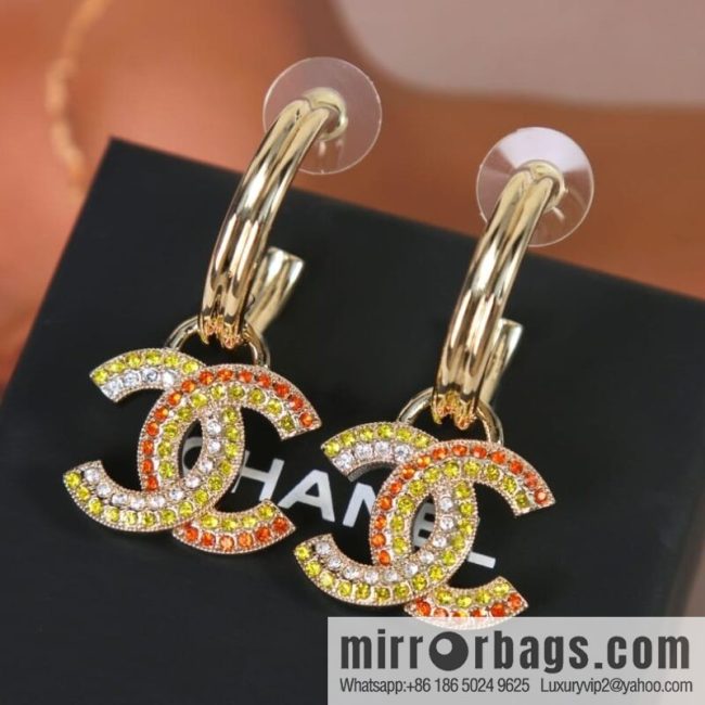 New ☑️ CHANEL Chanel c2 colored diamond stud earrings