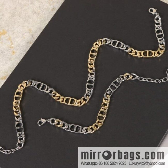 New ☑️ DIOR Dior CD gradual change color chain strap bracelet necklace
