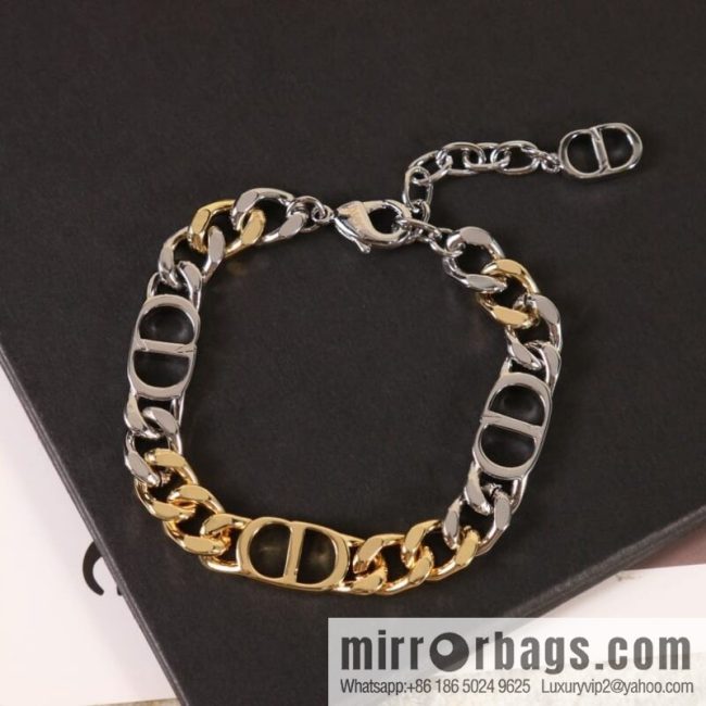 New ☑️ DIOR Dior CD gradual change color chain strap bracelet necklace - Image 2