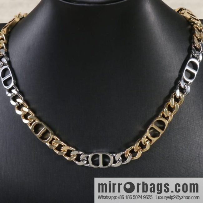 New ☑️ DIOR Dior CD gradual change color chain strap bracelet necklace - Image 3