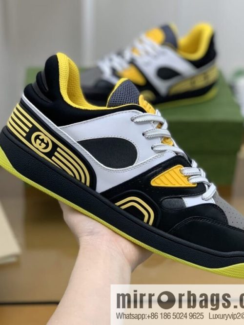 Gucci Gucci uses leather + breathable net iconic men\'s sneakers