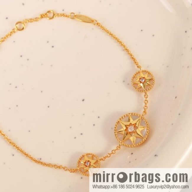 DIOR Dior white fritillary octagram bracelet necklace earrings - Image 3