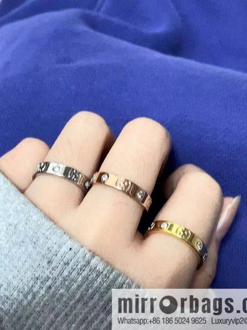 New Gucci gucci double G with diamond ring