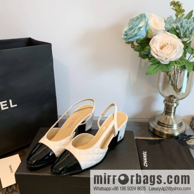 Chanel Xiaoxiang rhombus color matching thick-heeled sandals - Image 7
