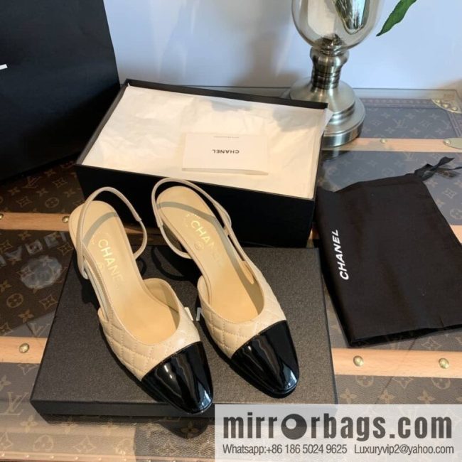 Chanel Xiaoxiang rhombus color matching thick-heeled sandals - Image 5