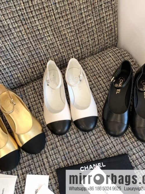 Chanel small fragrance color matching pearl heel counter Mary Jane single shoes‼