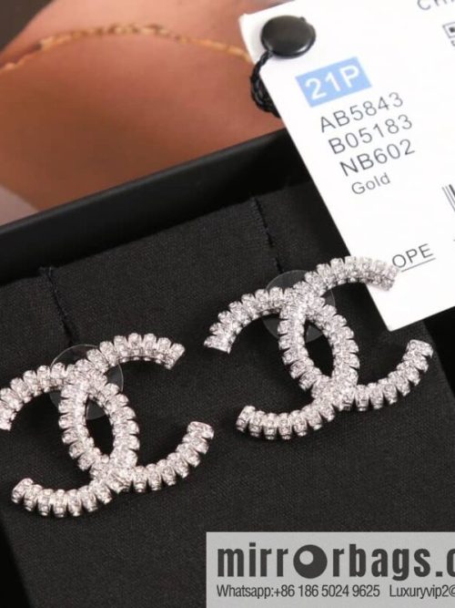 New ☑️ CHANEL Chanel c1 double c full diamond stud earrings