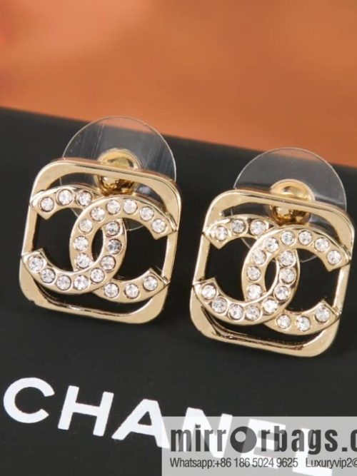 New ☑️ CHANEL Chanel c1 double c cut-out full diamond stud earrings