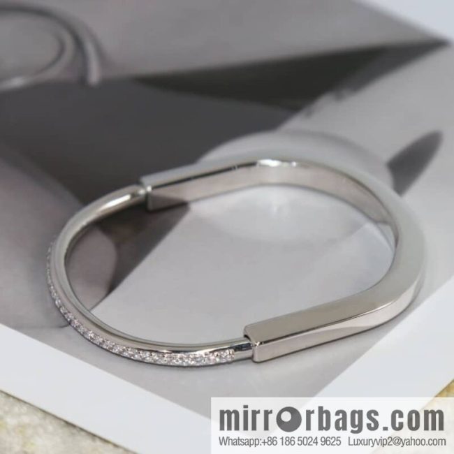 Tiffany Lock Full Drill, Half Drill, Spaced Drill, Glossy Lock Bracelet Bracelet - Image 3