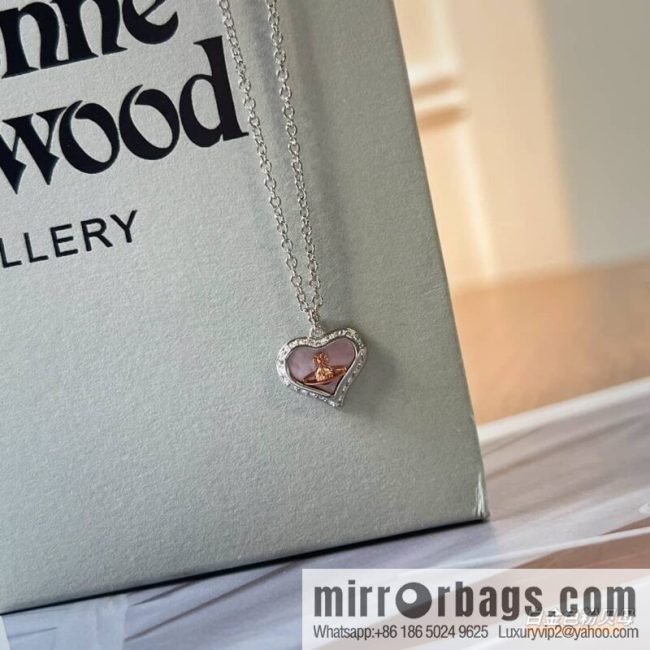 New ☑️ Vivienne Westwood Queen Mother love peach heart necklace - Image 4
