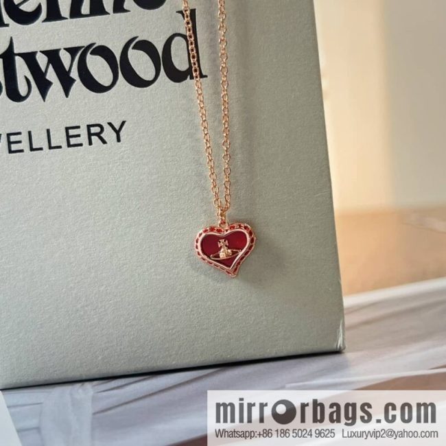 New ☑️ Vivienne Westwood Queen Mother love peach heart necklace - Image 5