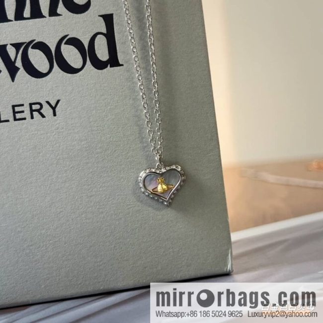 New ☑️ Vivienne Westwood Queen Mother love peach heart necklace - Image 6