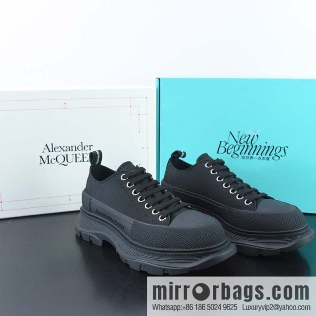 Alexander McQueen/Alexander McQueen muffin shoes platform heightening canvas shoes